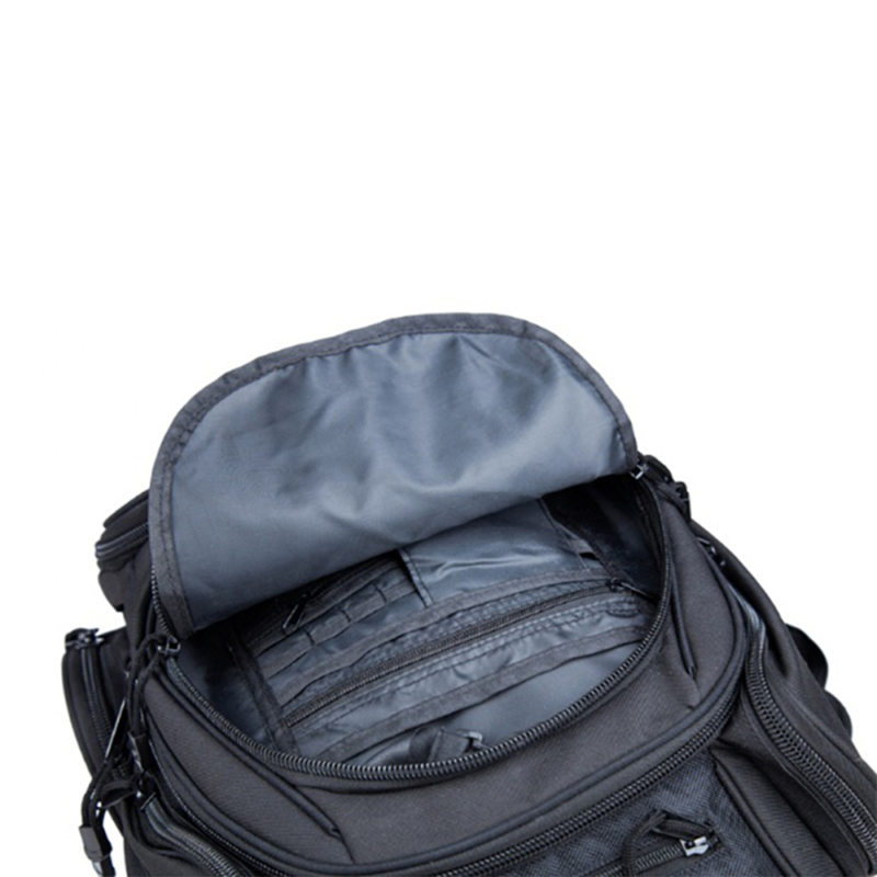 Kompakter Tarnrucksack in Schwarz mit Fächern für Laptop und Musikplayer – Bild 6