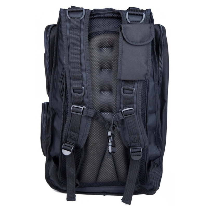 Kompakter Tarnrucksack in Schwarz mit Fächern für Laptop und Musikplayer – Bild 3